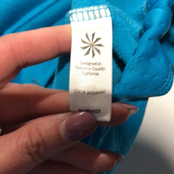 Athleta blue half zip hooded sweatshirt size large - Picture 13 of 13